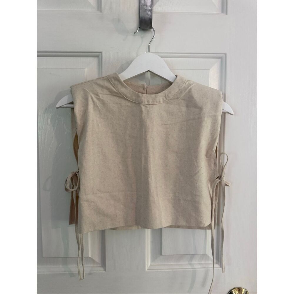 Commense Tan Open Side Tie Shoulder Pad Top sz XS NWT
